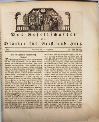 Der Gesellschafter oder Blätter für Geist und Herz Mittwoch 10. Dezember 1817