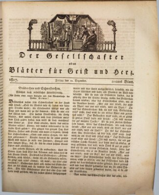 Der Gesellschafter oder Blätter für Geist und Herz Freitag 12. Dezember 1817