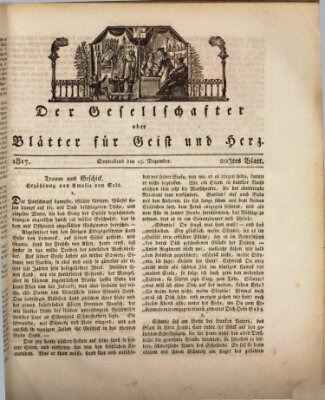 Der Gesellschafter oder Blätter für Geist und Herz Samstag 13. Dezember 1817