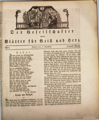 Der Gesellschafter oder Blätter für Geist und Herz Montag 15. Dezember 1817