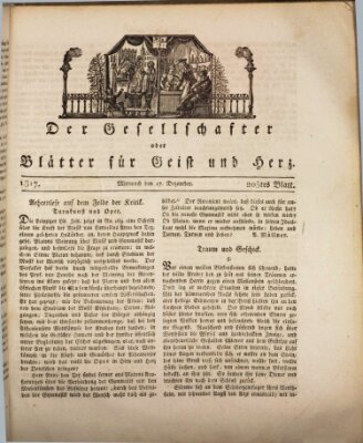 Der Gesellschafter oder Blätter für Geist und Herz Mittwoch 17. Dezember 1817