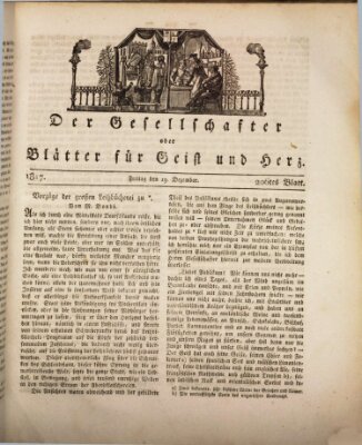 Der Gesellschafter oder Blätter für Geist und Herz Freitag 19. Dezember 1817