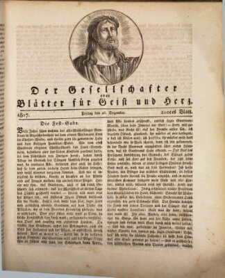 Der Gesellschafter oder Blätter für Geist und Herz Freitag 26. Dezember 1817