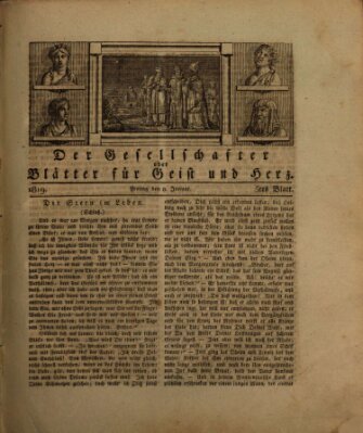 Der Gesellschafter oder Blätter für Geist und Herz Freitag 8. Januar 1819