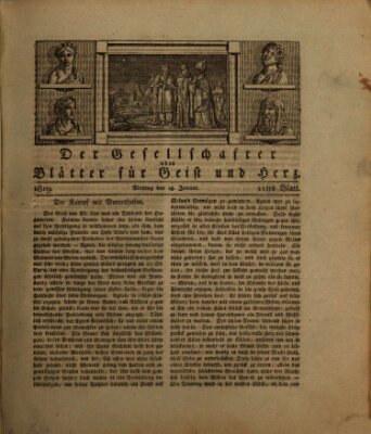 Der Gesellschafter oder Blätter für Geist und Herz Montag 18. Januar 1819