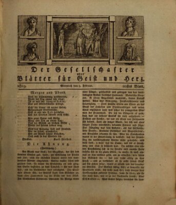 Der Gesellschafter oder Blätter für Geist und Herz Mittwoch 3. Februar 1819