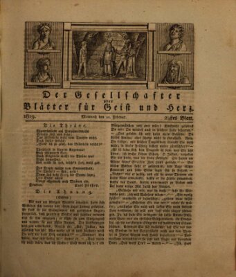 Der Gesellschafter oder Blätter für Geist und Herz Mittwoch 10. Februar 1819