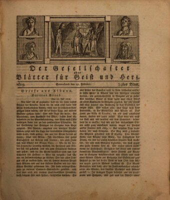 Der Gesellschafter oder Blätter für Geist und Herz Samstag 27. Februar 1819