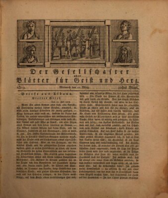 Der Gesellschafter oder Blätter für Geist und Herz Mittwoch 10. März 1819