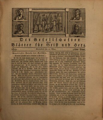 Der Gesellschafter oder Blätter für Geist und Herz Samstag 20. März 1819