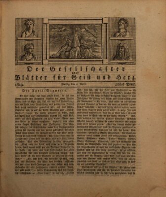 Der Gesellschafter oder Blätter für Geist und Herz Freitag 2. April 1819