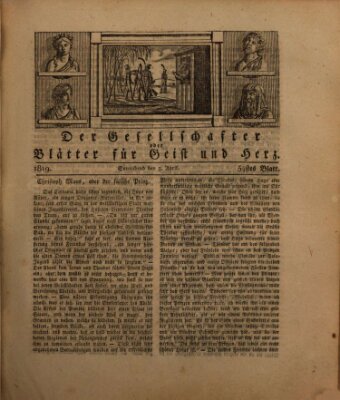 Der Gesellschafter oder Blätter für Geist und Herz Samstag 3. April 1819