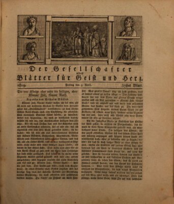 Der Gesellschafter oder Blätter für Geist und Herz Freitag 9. April 1819