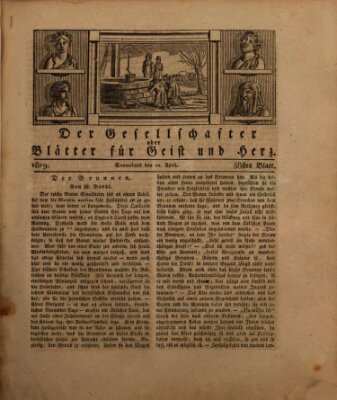 Der Gesellschafter oder Blätter für Geist und Herz Samstag 10. April 1819