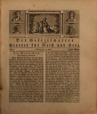 Der Gesellschafter oder Blätter für Geist und Herz Montag 12. April 1819