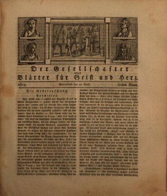 Der Gesellschafter oder Blätter für Geist und Herz Samstag 17. April 1819