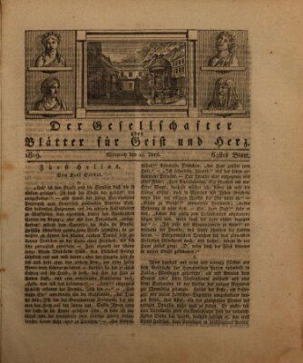 Der Gesellschafter oder Blätter für Geist und Herz Mittwoch 21. April 1819