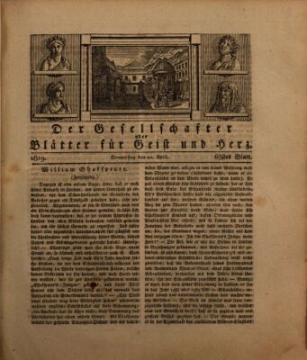 Der Gesellschafter oder Blätter für Geist und Herz Donnerstag 22. April 1819