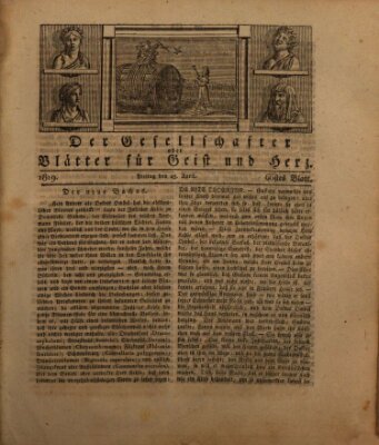 Der Gesellschafter oder Blätter für Geist und Herz Freitag 23. April 1819