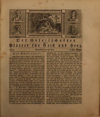 Der Gesellschafter oder Blätter für Geist und Herz Samstag 24. April 1819