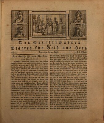 Der Gesellschafter oder Blätter für Geist und Herz Donnerstag 29. April 1819