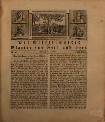 Der Gesellschafter oder Blätter für Geist und Herz Montag 10. Mai 1819