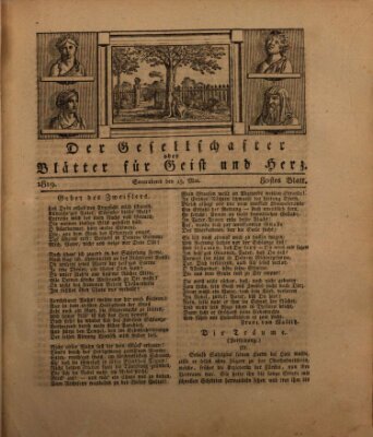 Der Gesellschafter oder Blätter für Geist und Herz Samstag 15. Mai 1819