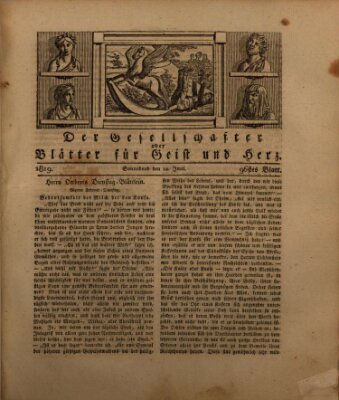 Der Gesellschafter oder Blätter für Geist und Herz Samstag 12. Juni 1819