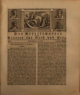 Der Gesellschafter oder Blätter für Geist und Herz Samstag 19. Juni 1819