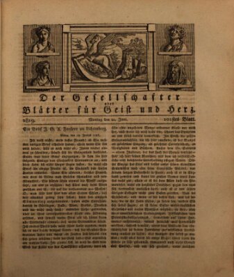 Der Gesellschafter oder Blätter für Geist und Herz Montag 21. Juni 1819