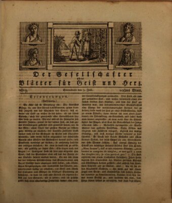 Der Gesellschafter oder Blätter für Geist und Herz Samstag 3. Juli 1819