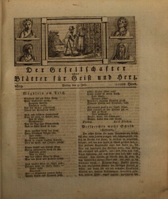 Der Gesellschafter oder Blätter für Geist und Herz Freitag 9. Juli 1819