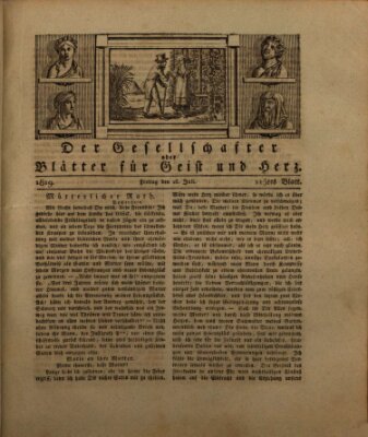 Der Gesellschafter oder Blätter für Geist und Herz Freitag 16. Juli 1819