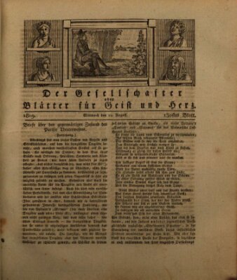 Der Gesellschafter oder Blätter für Geist und Herz Mittwoch 11. August 1819