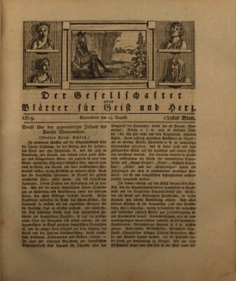 Der Gesellschafter oder Blätter für Geist und Herz Samstag 14. August 1819