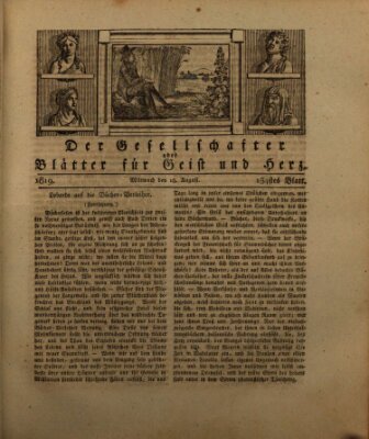 Der Gesellschafter oder Blätter für Geist und Herz Mittwoch 18. August 1819