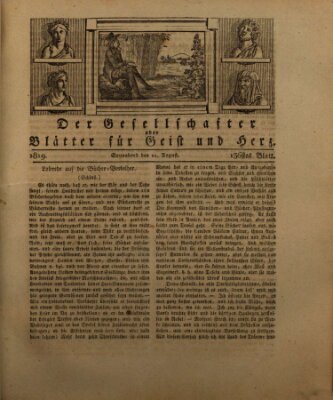 Der Gesellschafter oder Blätter für Geist und Herz Samstag 21. August 1819