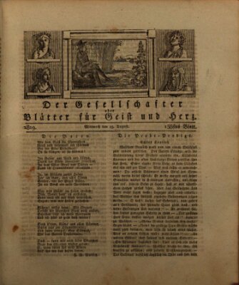 Der Gesellschafter oder Blätter für Geist und Herz Donnerstag 26. August 1819