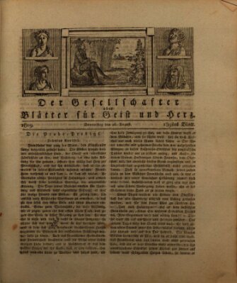 Der Gesellschafter oder Blätter für Geist und Herz Donnerstag 26. August 1819