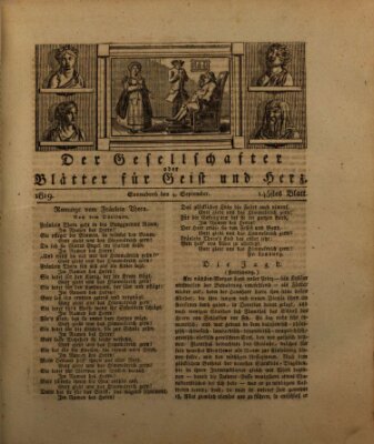 Der Gesellschafter oder Blätter für Geist und Herz Samstag 4. September 1819