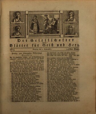 Der Gesellschafter oder Blätter für Geist und Herz Montag 6. September 1819