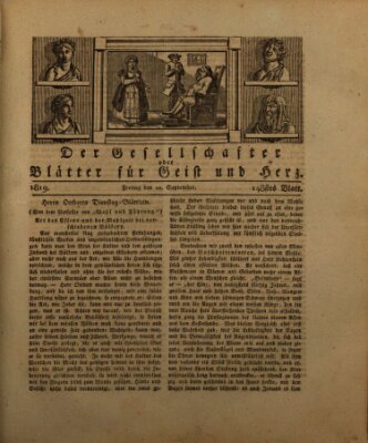 Der Gesellschafter oder Blätter für Geist und Herz Freitag 10. September 1819