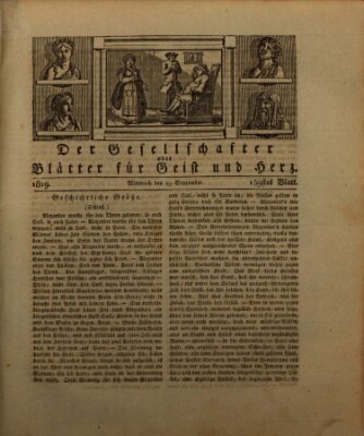 Der Gesellschafter oder Blätter für Geist und Herz Mittwoch 29. September 1819