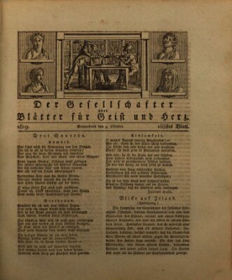 Der Gesellschafter oder Blätter für Geist und Herz Samstag 9. Oktober 1819