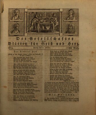 Der Gesellschafter oder Blätter für Geist und Herz Freitag 22. Oktober 1819