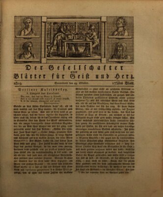 Der Gesellschafter oder Blätter für Geist und Herz Samstag 23. Oktober 1819