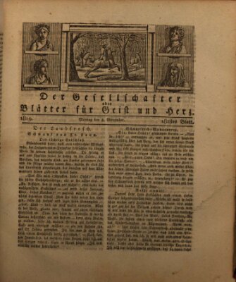 Der Gesellschafter oder Blätter für Geist und Herz Montag 8. November 1819