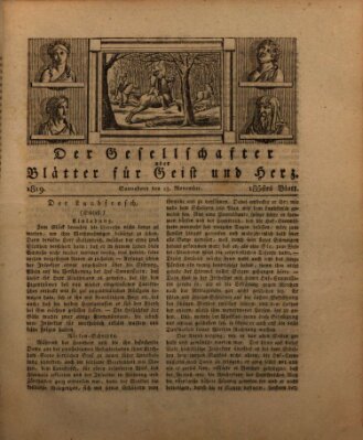 Der Gesellschafter oder Blätter für Geist und Herz Samstag 13. November 1819