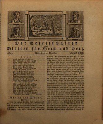 Der Gesellschafter oder Blätter für Geist und Herz Mittwoch 17. November 1819