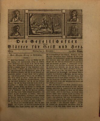 Der Gesellschafter oder Blätter für Geist und Herz Montag 22. November 1819